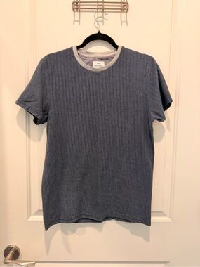 Peter Werth London N.1 Blue Herringbone Short Sleeve T-
Shirt Size S